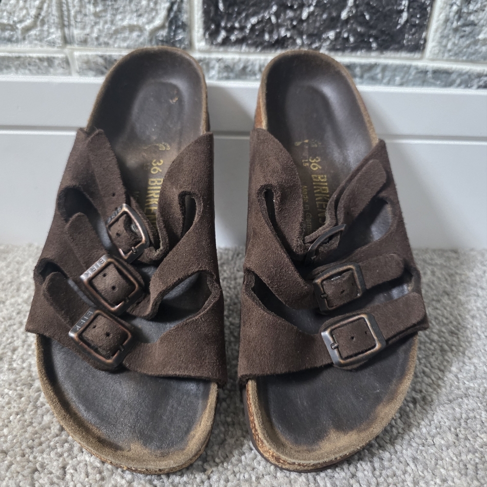 Birkenstock Women's Leather Brown Slip On Size 5